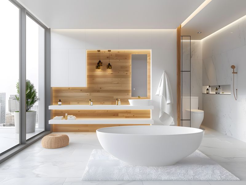Newly Installed Modern Bathtub